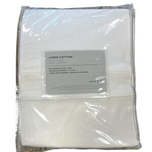 NEW IN PACKAGE WEST ELM WHITE LINEN COTTON TWIN BOXSPRING COVER